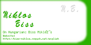 miklos biss business card